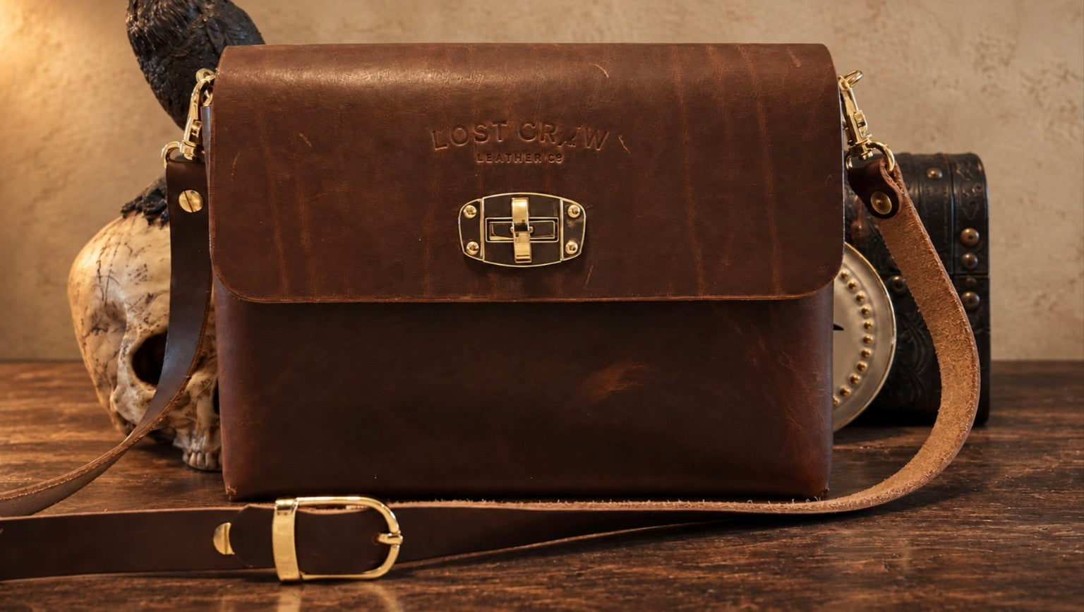 Handmade Lost Crow leather bag
